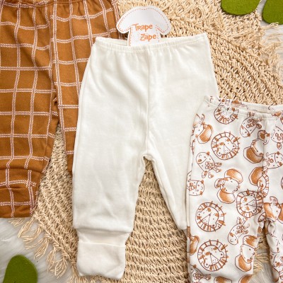 Kit 3 Calças - Xadrez, Off White e Safari Ferrugem